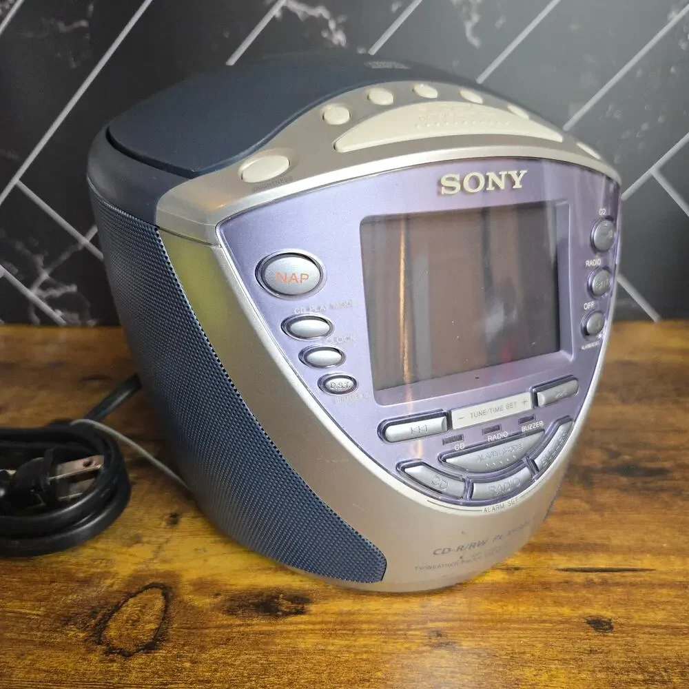 Sony Dream Machine ICF-CD853V CD Clock Radio AM/FM Weather Tested Working